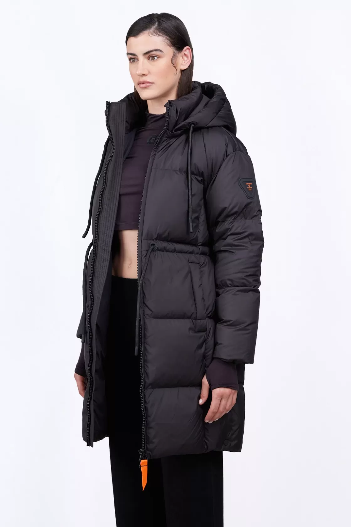Doudoune Mi-Longue Droite Resserable A La Taille Tamara Black*Gertrude Best Sale