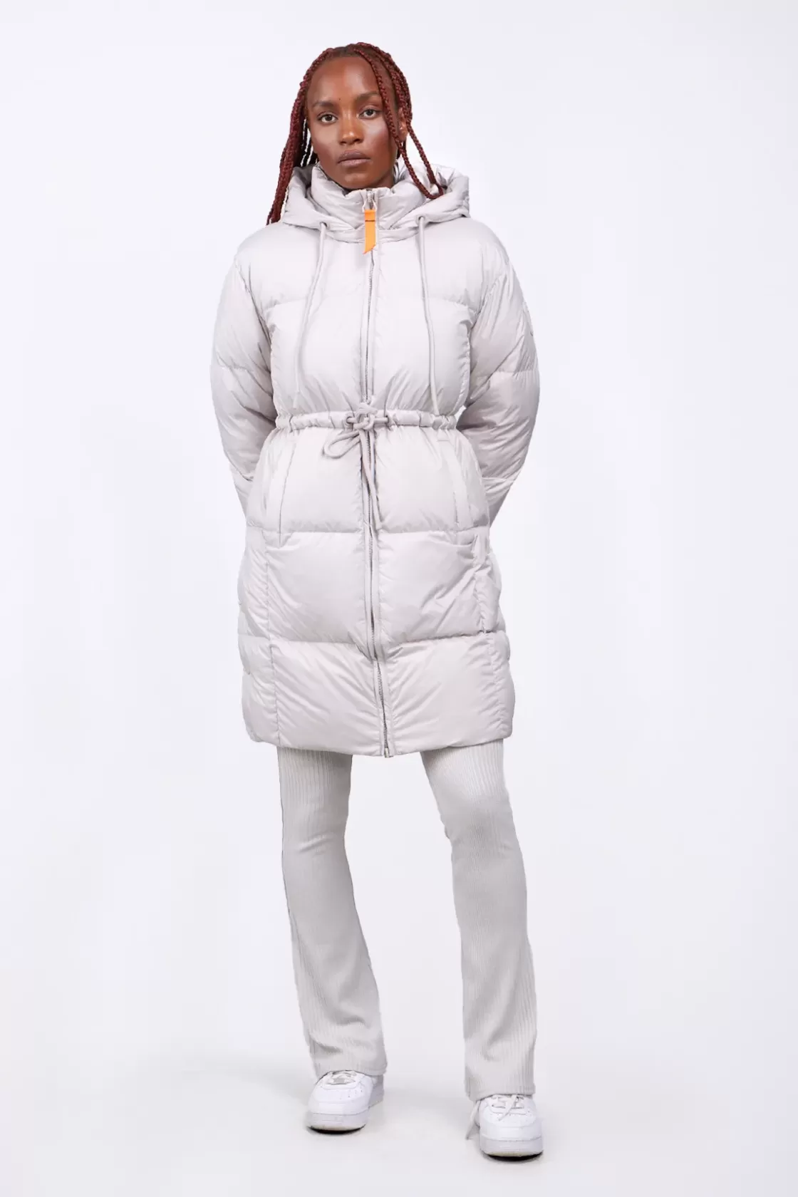 Doudoune Mi-Longue Droite Resserable A La Taille Tamara Ciment*Gertrude Discount