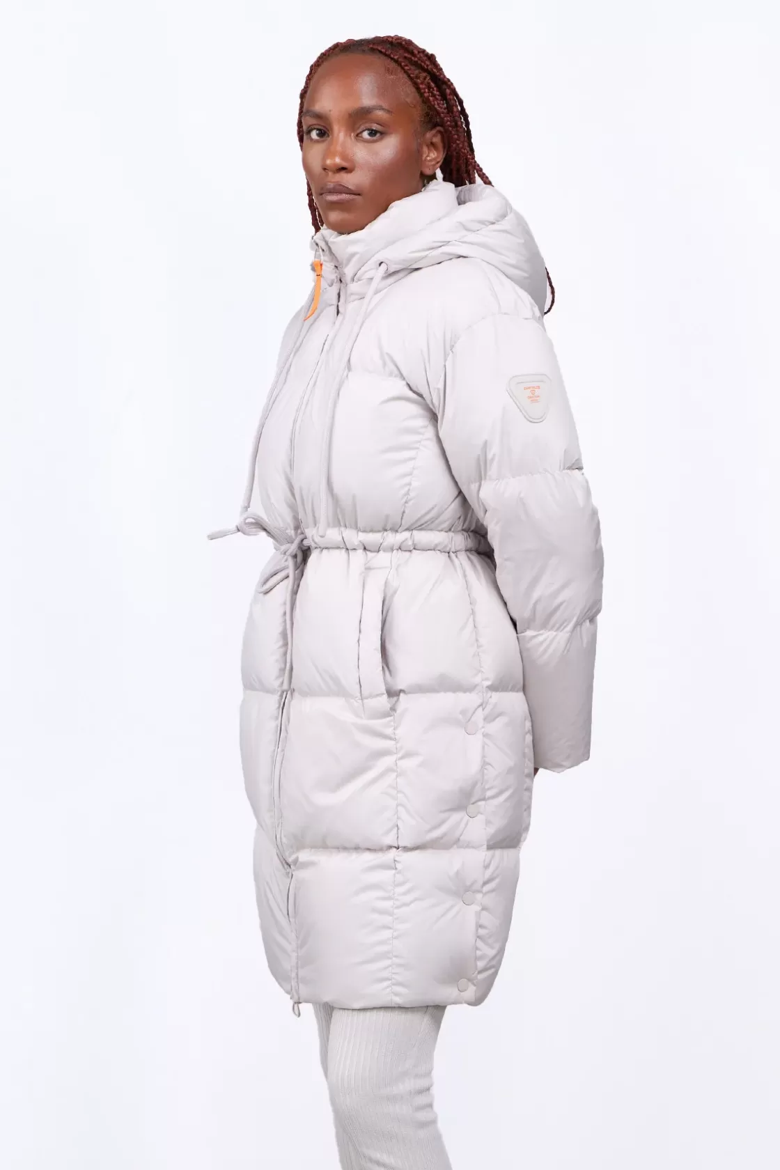 Doudoune Mi-Longue Droite Resserable A La Taille Tamara Ciment*Gertrude Discount