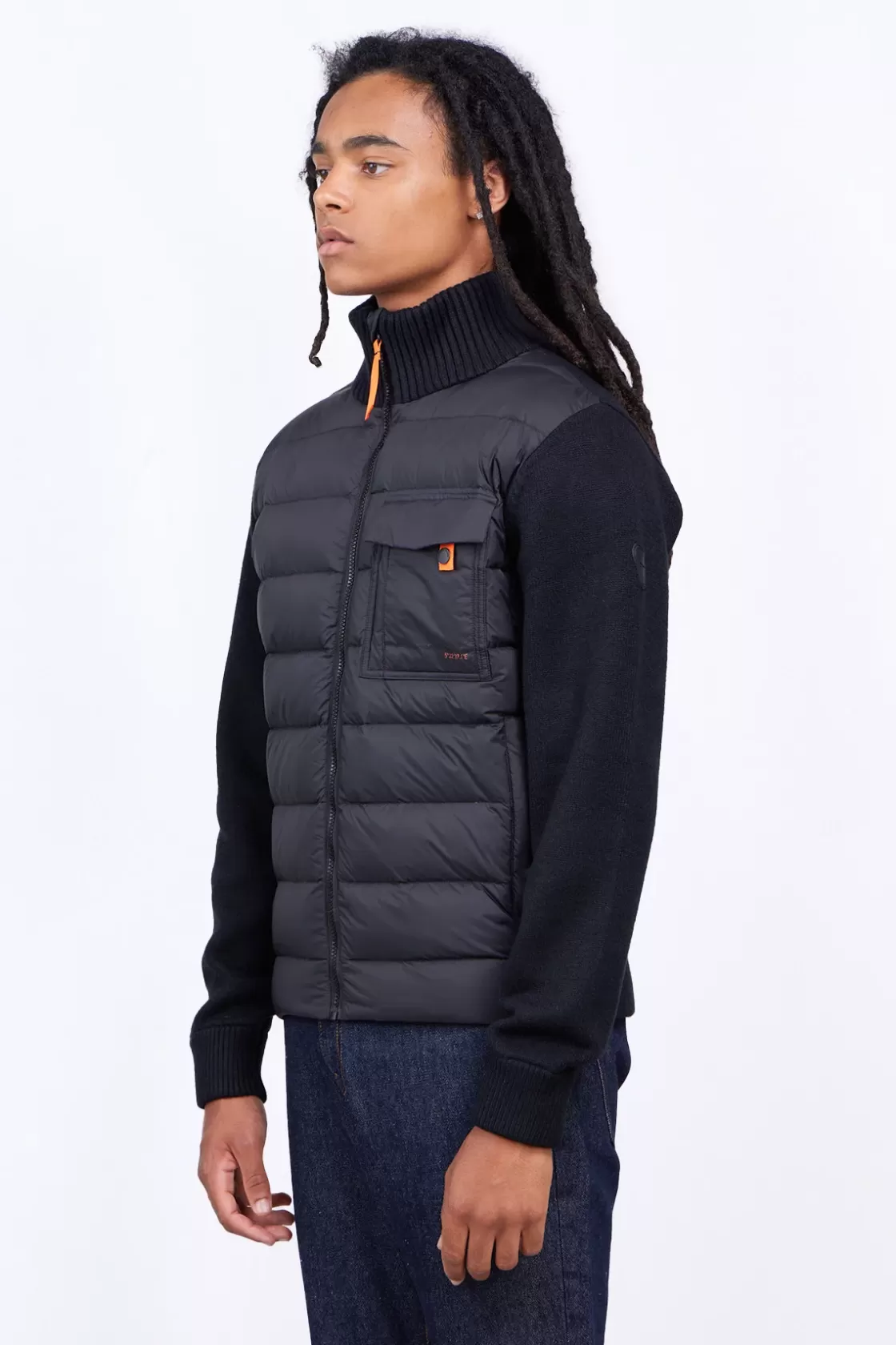 Gilet Bi-Matiere Col Cheminee Laurenzo Black*Gertrude Cheap