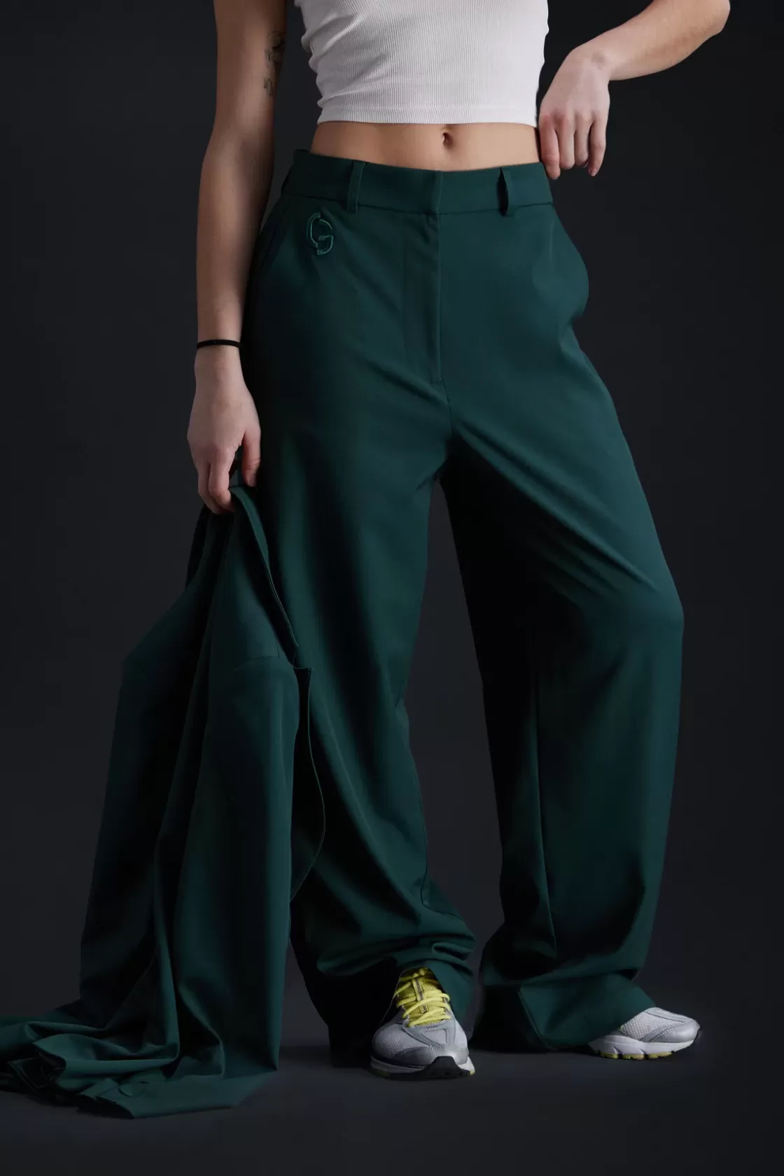 Pantalon De Tailleur Ample Ariane Dark Green*Gertrude Sale