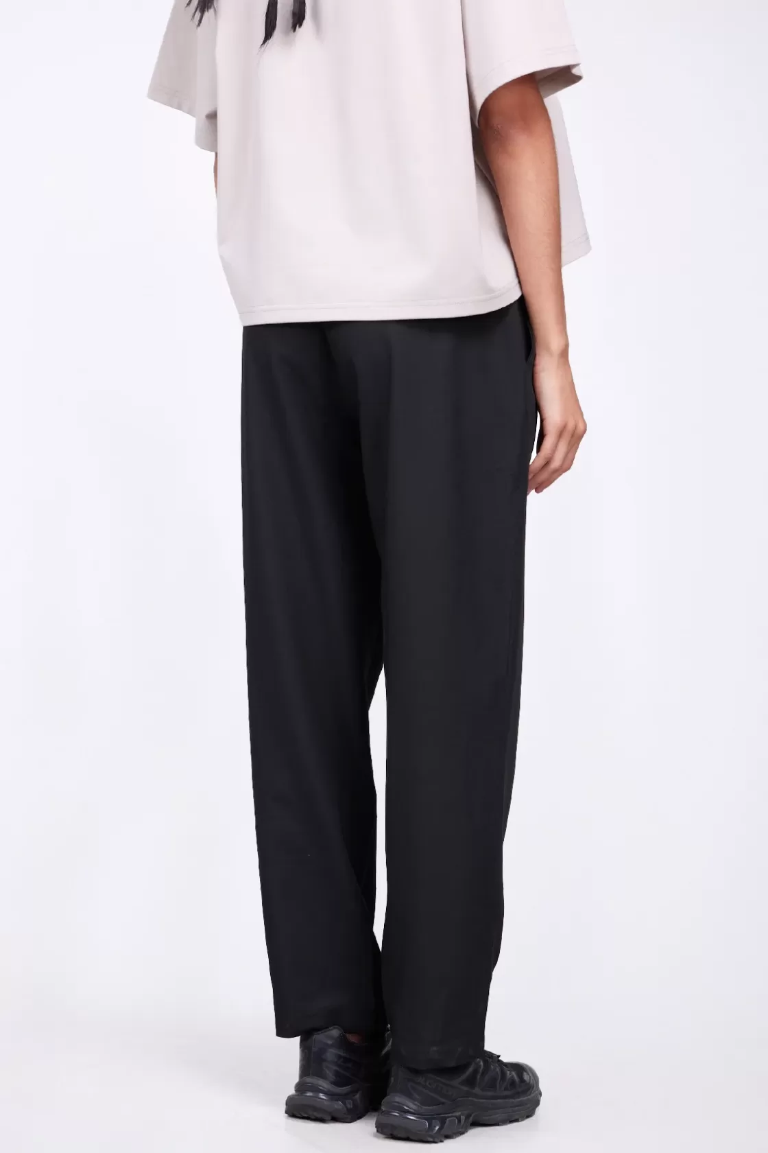 Pantalon De Tailleur Stretch Coupe Droite Fleur Black*Gertrude Store