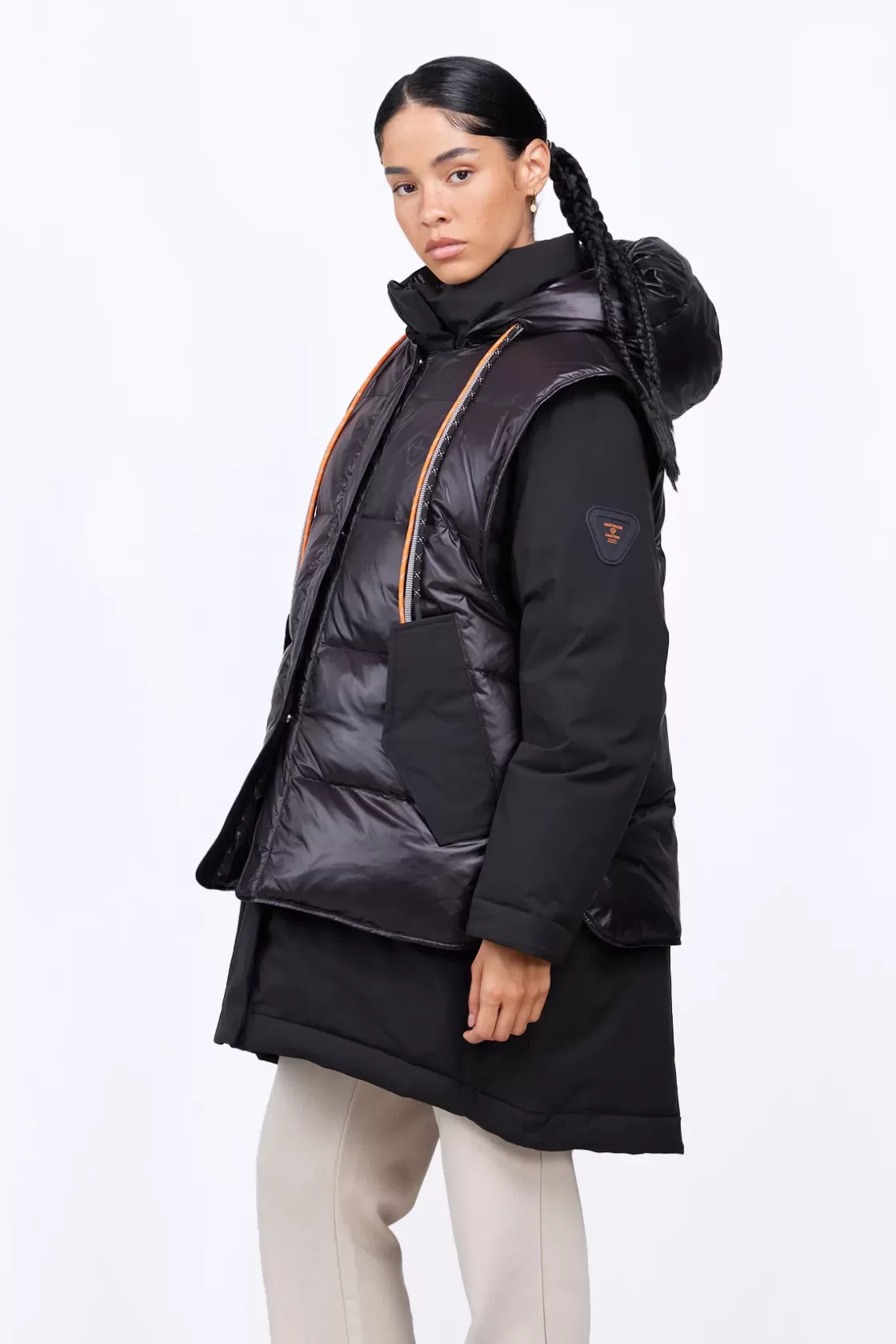 Parka Reversible 4 En 1 En Neoprene Tracy Black*Gertrude New