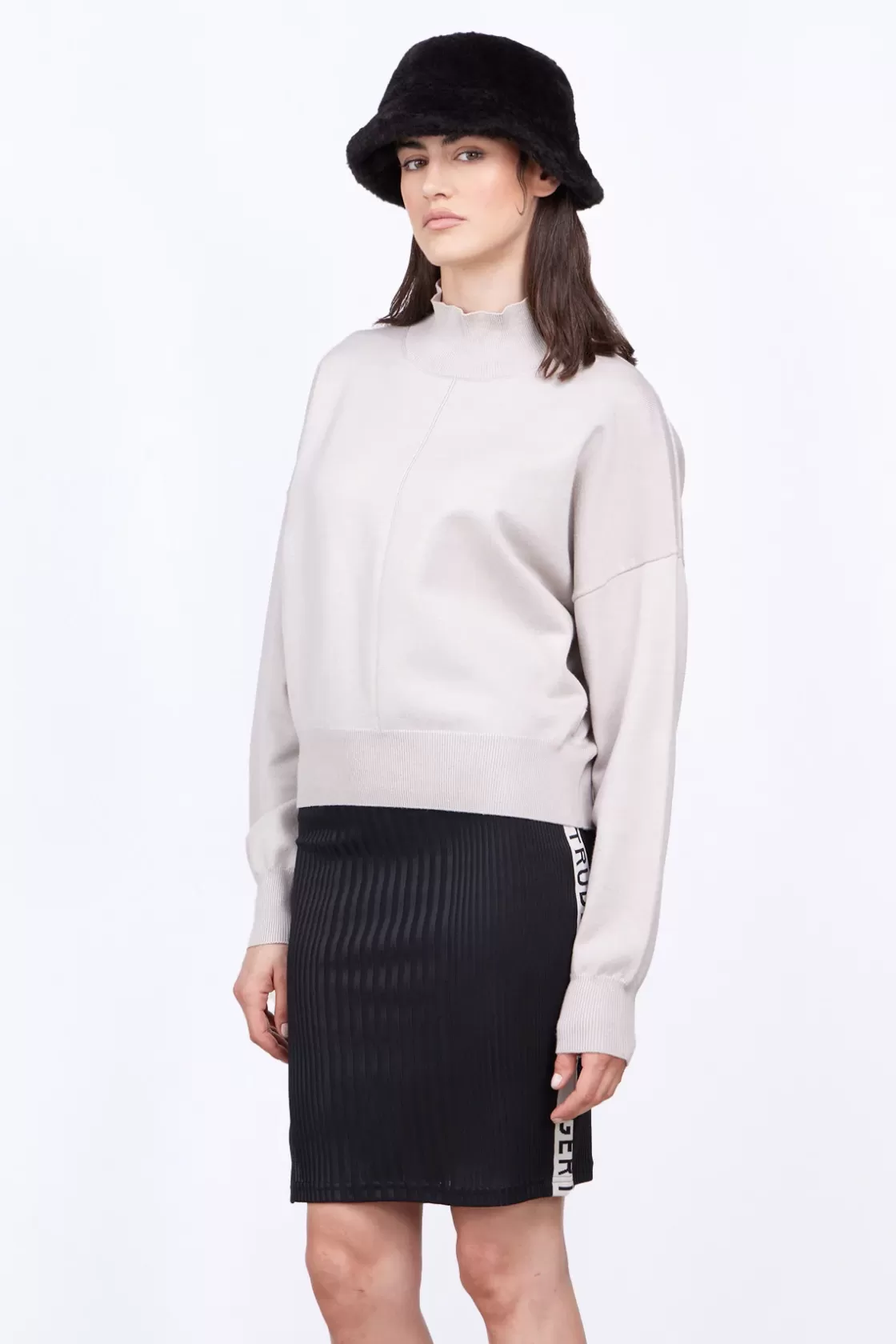 Pull En Maille Court Col Cheminee Anais Ciment*Gertrude Cheap