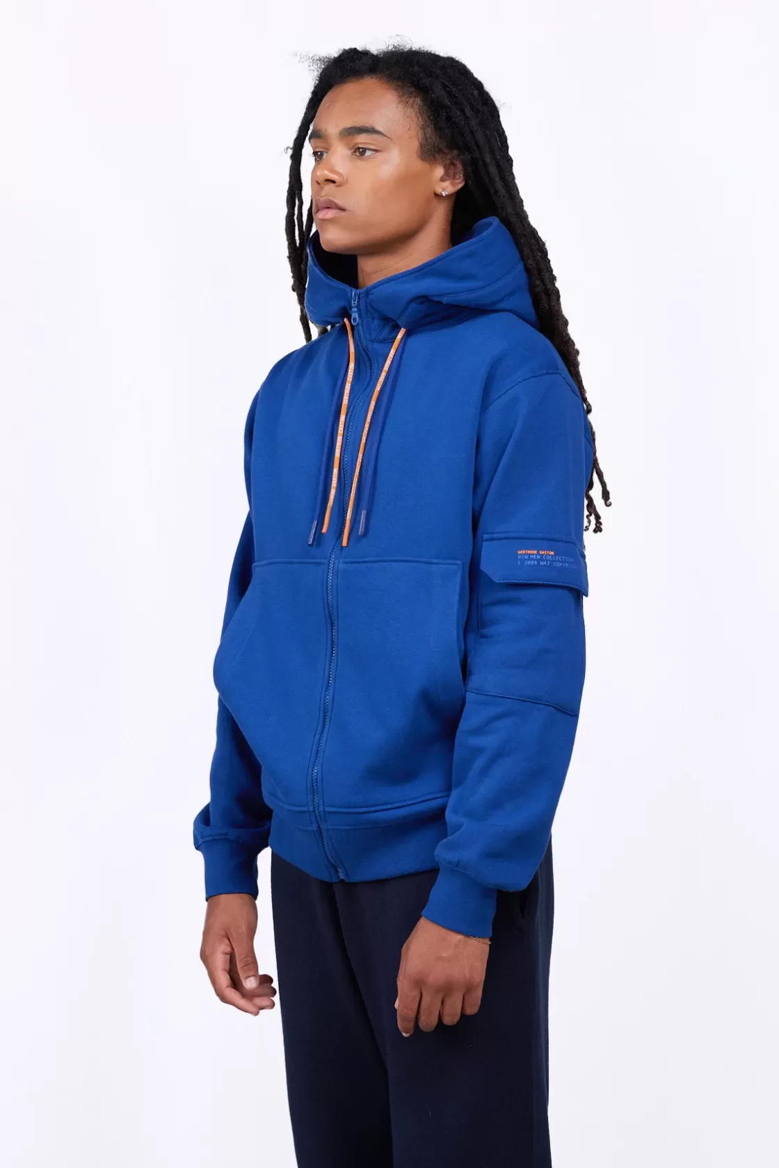 Sweat A Capuche Oversize Bobby Worker Blue*Gertrude Shop