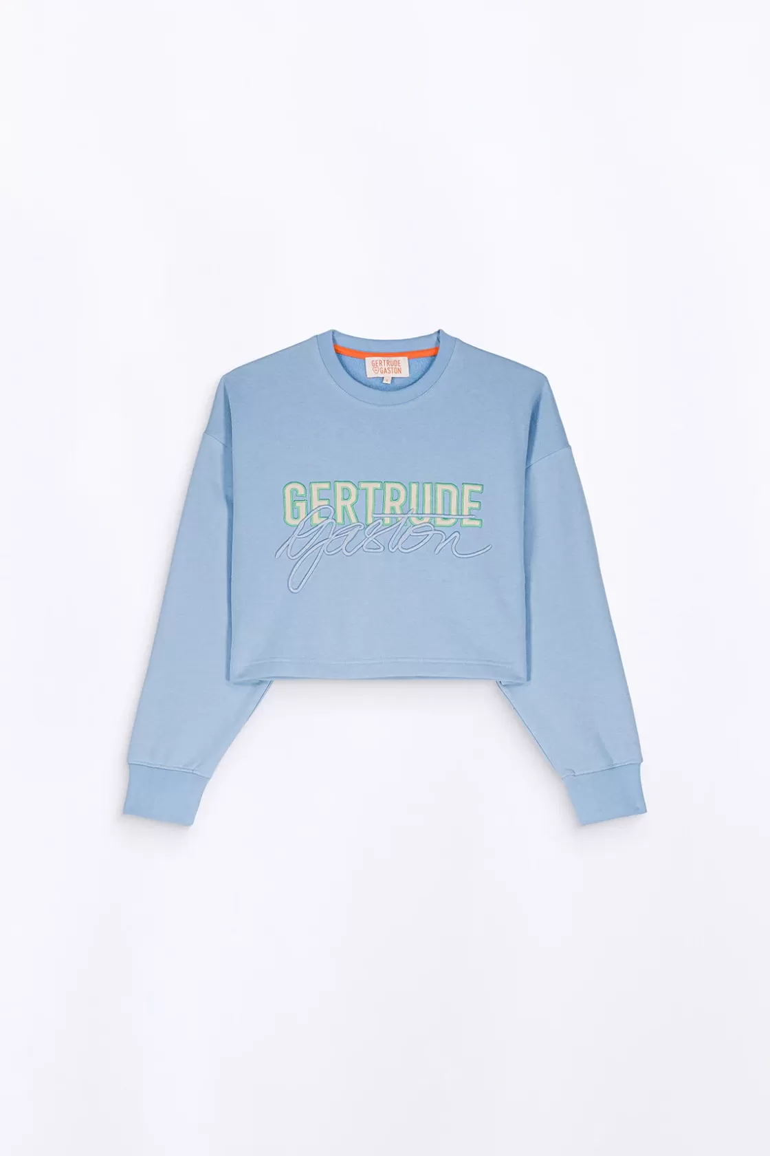 Sweat Col Rond Cropped Brode Maggy Hortensia*Gertrude Shop