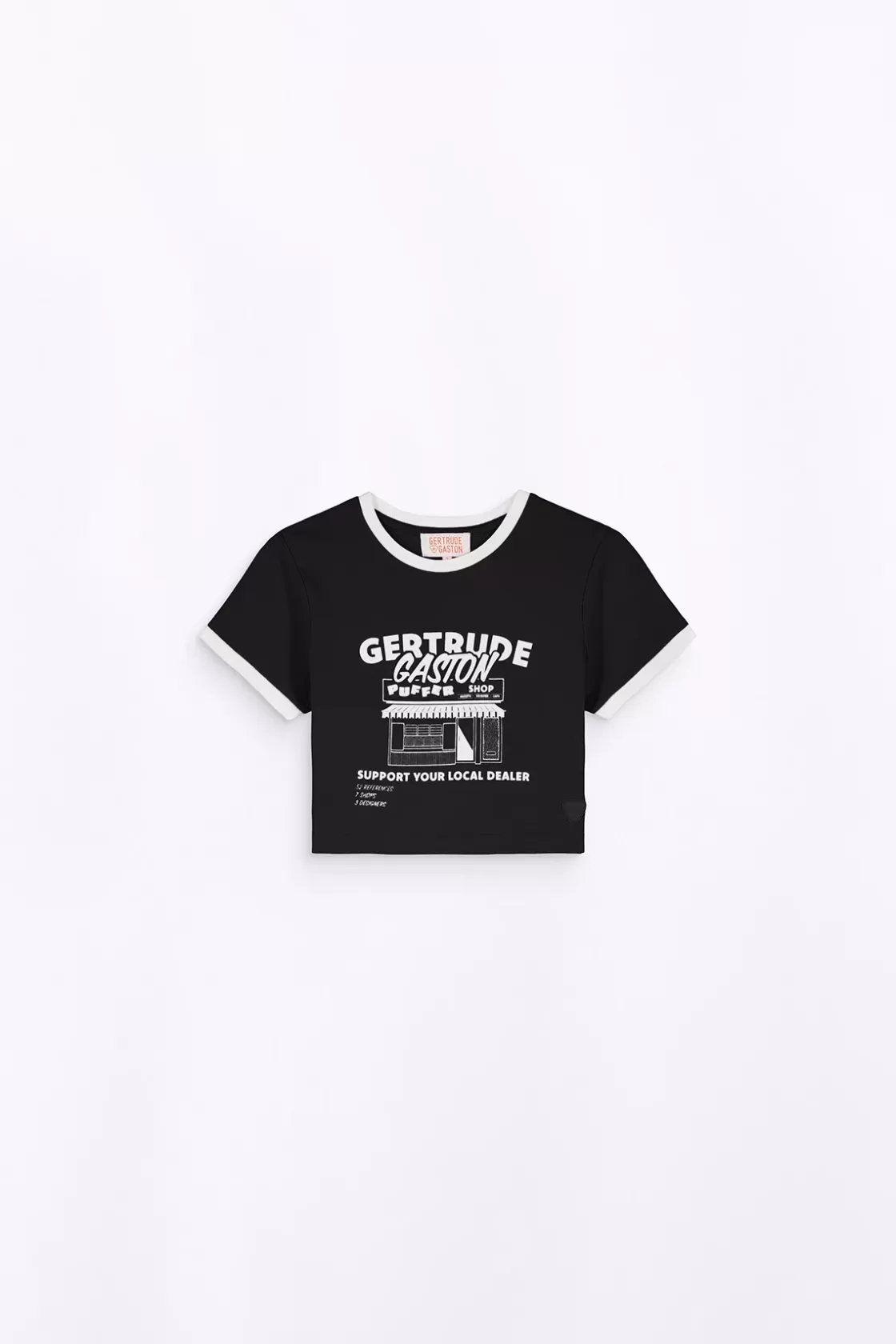 T-Shirt Cropped Imprime Renata Black*Gertrude Flash Sale