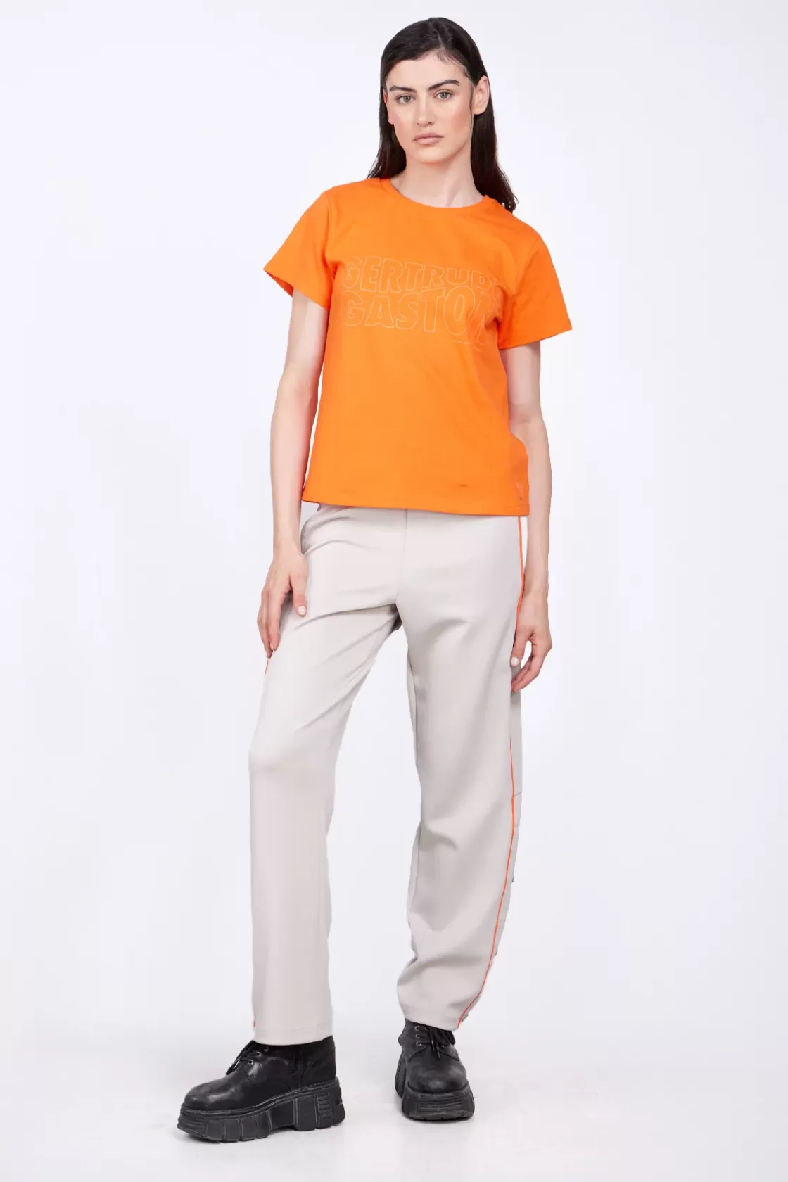 T-Shirt Uni En Coton Regular Lina Orange*Gertrude Fashion